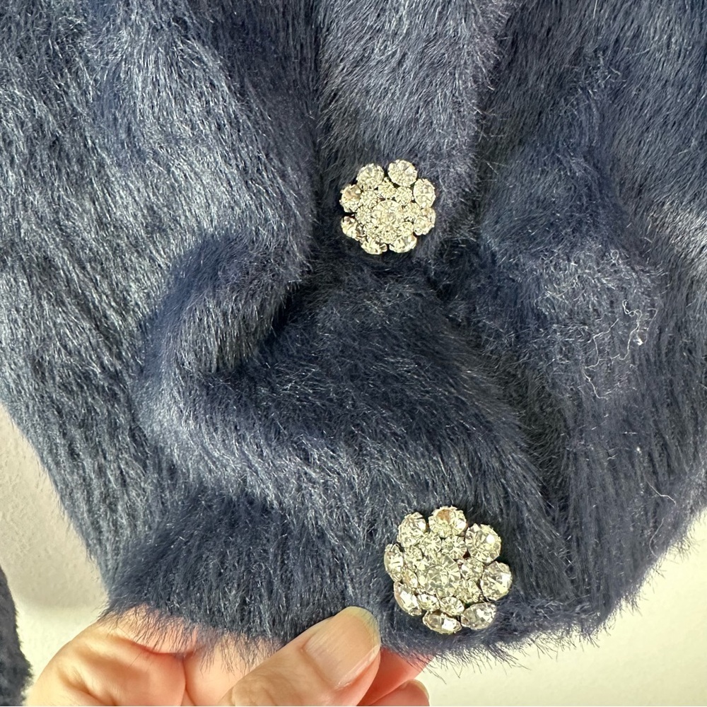 NWT J. Crew Sweater Lady Jacket in Brushed Yarn Navy SZ L - Picture 3 of 7